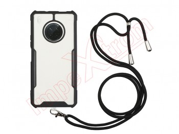 Funda negra y transparente con cordón para Huawei Y9A (FRL-22,)