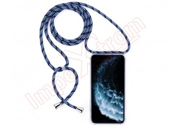 Dark blue and transparent case with lanyard for Apple iPhone 11 Pro (A2215)