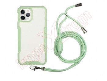 Green and transparent case with lanyard for Appe iPhone 11 Pro Max (A2218)