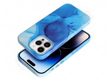 funda magsafe azul splash con efecto cuero para iPhone 13 pro max, a2643