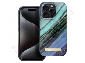 F-PROTECT Mirage case with jade marble design for iPhone 15, a3090