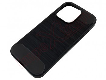 Black carbon fibre type case for Apple iPhone 15 Pro