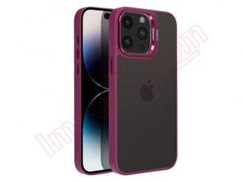 Funda rígida transparente y púrpura oscuro con BRACKET para iPhone 15 Plus, A3094