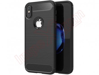 Carbon fibre effect black case for Apple iPhone XS, A2097