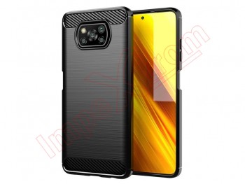 Carbon fibre effect black case for Xiaomi Pocophone X3, MZB07Z0IN