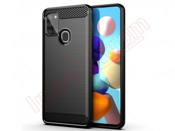 Carbon fibre effect black case for Samsung Galaxy A21s, SM-A217F