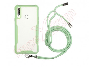 Funda verde y transparente con cordón para Samsung Galaxy A60 (SM-A606)