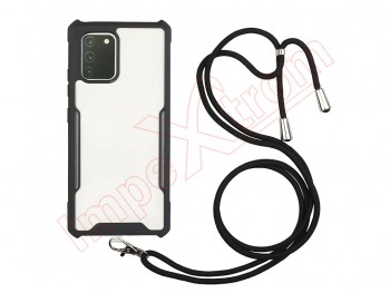 Funda negra y transparente con cordón para Samsung Galaxy S10 Lite, SM-G770