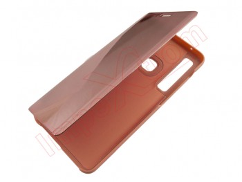 Funda rosa dorada efecto espejo tipo agenda Clear View para Samsung Galaxy A9 (2018), A920F, en blister