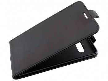 Black rigid vertical case with synthetic leather effect for Samsung Galaxy S10 Plus, G975F
