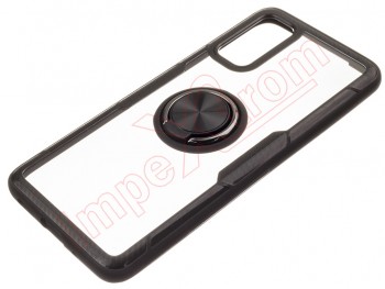 Funda RING transparente y negra con anillo anticaída negro para Samsung Galaxy S20, SM-G980