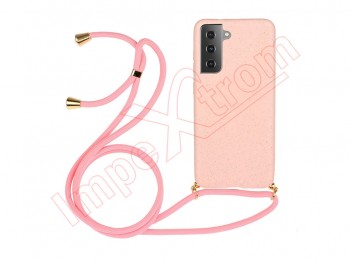 Pink case with lanyard for Samsung Galaxy S23, SM-S911B