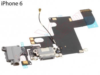 Flex PREMIUM con conector de carga lightning, conector de audio y micrófono para iPhone 6 gris espacial. Calidad PREMIUM