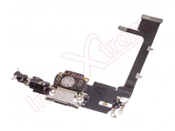 PREMIUM PREMIUM Flex cable with white / silver charging connector for Apple iPhone 11 Pro, A2215 with chip