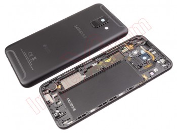 Tapa de batería Service Pack negra para Samsung Galaxy A6, SM-A600 (2018) Logo Duos