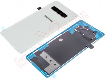 Tapa de batería Service Pack blanca (Ceramic White) para Samsung Galaxy S10 Plus, SM-G975F