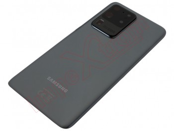 Tapa de batería Service Pack gris "Cosmic grey" con lente de cámaras para Samsung Galaxy S20 Ultra, SM-G988
