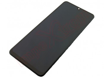 Pantalla service pack completa SUPER AMOLED negra con marco para Samsung Galaxy A22 4G, SM-A225