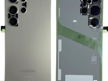 Carcasa trasera / Tapa de batería color gris titanio (titanium gray) para Samsung Galaxy S24 Ultra, SM-S928B