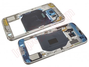 Carcasa trasera interior, chasis azul para Samsung Galaxy S6, G920