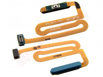 Cable flex con botón de menú / encendido y lector / sensor de huellas azul para Samsung Galaxy A12, SM-A125 / Galaxy A12 Nacho, SM-A127
