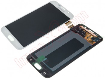 Full Screen Super AMOLED (LCD / display window and touch digitizer) white for Samsung Galaxy S6, G920F.