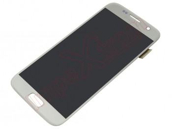 Pantalla service pack completa Super AMOLED plateada para Samsung Galaxy S7, SM-G930F