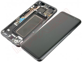 Pantalla service pack completa Super AMOLED negra con carcasa frontal para Samsung Galaxy S8 plus, G955F
