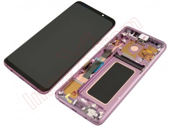 Pantalla service pack completa Super AMOLED con marco lila púrpura para Samsung Galaxy S9 Plus, SM-G965F