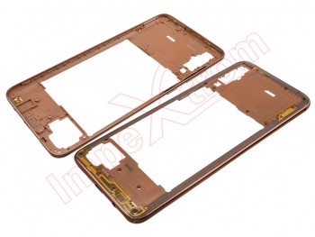 Carcasa frontal / chasis intermedio con marco coral para Samsung Galaxy A70, SM-A705F