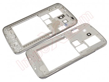Silver central cover for Samsung Galaxy Grand 2 LTE, G7105