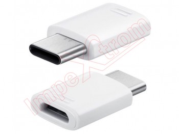Adaptador blanco micro USB hembra a USB tipo C macho
