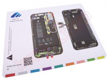 Pizarra magnética con esquema de orientación de tornillos para iPhone XS, A2097