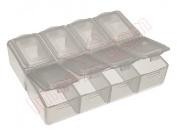 Box for SMD components with 8 departments