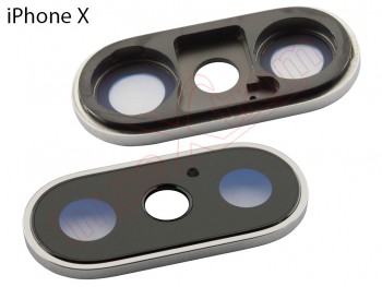 Phone X White /silver rear camera lens with holder