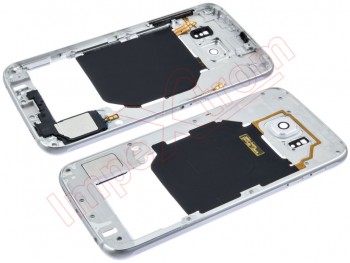 Carcasa central con lente de cámara blanca para Samsung Galaxy S6,G920