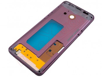 Middle housing with "Lilac purple" frame and side buttons for Samsung Galaxy S9, SM-G960F