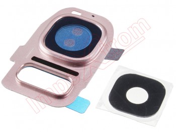 Embellecedor de cámara rosa para Samsung Galaxy S7, G930F / S7 Edge , G935F