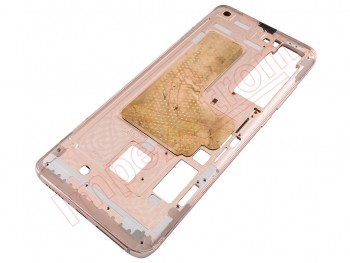 Carcasa frontal / central con marco dorado melocotón "Peach Gold" para Xiaomi Mi 10 5G, M2001J2G, M2001J2I