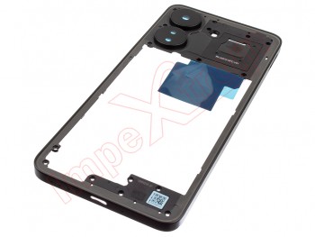 Carcasa frontal negra con NFC y lentes de cámaras para Xiaomi Redmi 13C 4G, 23100RN82L / Poco C65