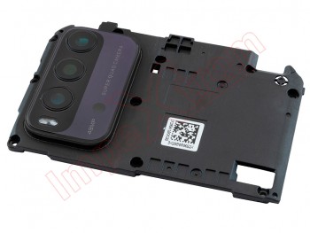 Chasis / carcasa trasera intermedia con lente de cámaras negra / gris carbón "Carbon grey" para Xiaomi Redmi 9T, J19S, M2010J19SG, M2010J19SY