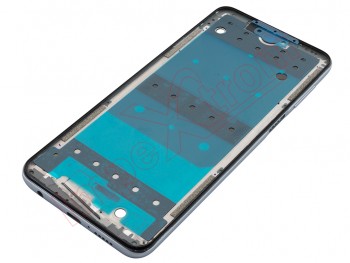 Carcasa frontal / chasis intermedio con marco blanco / plateado "Glacier white" para Xiaomi Redmi Note 9S, M2003J6A1G / Xiaomi Redmi Note 9 Pro, M2003J6B2G