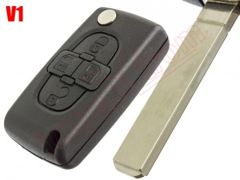 Carcasa genérica compatible 4 botones para telemandos Peugeot 1007