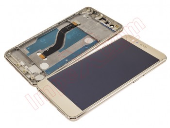 Pantalla completa genérica IPS LCD dorada con carcasa frontal para Huawei P10 Lite, WAS-LX1A