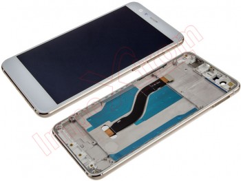Pantalla completa genérica IPS LCD blanca con marco dorado para Huawei P10 Lite, WAS-LX1A