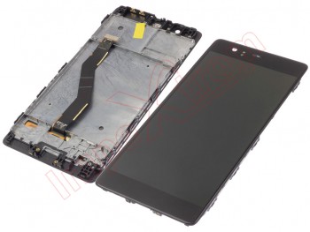 Pantalla completa genérica negra con marco y carcasa frontal para Huawei P9 Plus