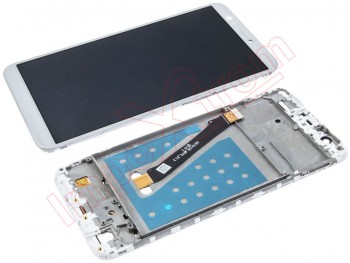 White IPS LCD full screen without logo with front housing for Huawei P Smart, FIG-LX1