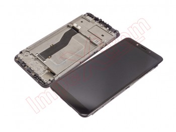 Pantalla completa IPS LCD negra con carcasa central para LG K20, LM-X120EHW