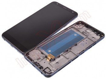 Blue full screen IPS LCD with central housing for LG K40 (LM-X420) Dual SIM