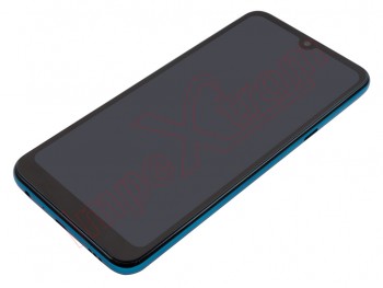 Pantalla completa IPS LCD negra con marco azul "Moroccan blue" para LG Q60 (X525EAW) Dual SIM